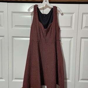 Torrid Coral and Black Patterned Skater Dress